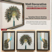 Peacock Elegance Shadow Box Frame Set (1.5×2ft / 2×2ft / 1.5×2ft) – Set of 3