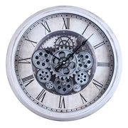 Luxury Vintage Moving Gear Wall Clock with Roman Numerals | Industrial Style | 1.5 × 1.5 ft