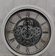 Luxury Vintage Moving Gear Wall Clock with Roman Numerals | Industrial Style | 1.5 × 1.5 ft
