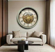 Luxury Vintage Moving Gear Wall Clock – Industrial Steampunk Design | 1.5 × 1.5 ft