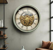 Luxury Vintage Moving Gear Wall Clock – Industrial Steampunk Design | 1.5 × 1.5 ft
