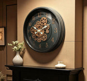 Luxury Moving Gear Wall Clock – 17×17 Inches (Premium Fiber)
