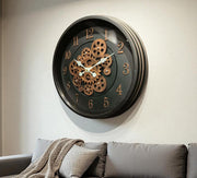 Luxury Moving Gear Wall Clock – 17×17 Inches (Premium Fiber)