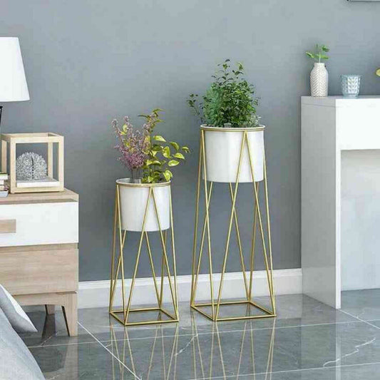 Modern Shape Set of Metal Indoor Plant Stand For Home Decoration