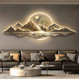 Celestial Harmony Acrylic Crystal LED Painting | 48×24 in | (Remote-Controlled Backlight)