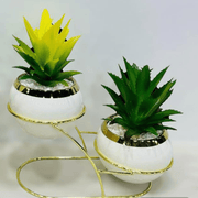 Golden Duo Table Planter