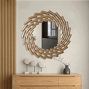 Boho Rattan Wall Mirror