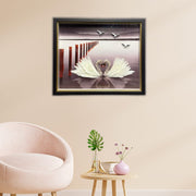 Luxury Shadow Box Wall Art  – Tree, Swan & Coral Design (20×24 inches each)