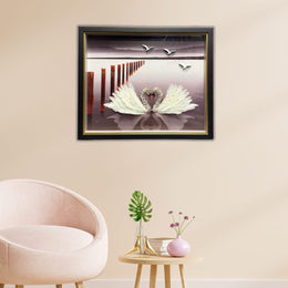 Luxury Shadow Box Wall Art  – Tree, Swan & Coral Design (20×24 inches each)