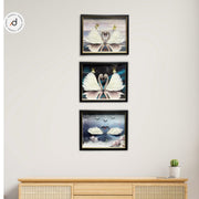 Swan Couple Art Wall Frame – Premium HD Print | Size: 20×24 inches (50×60 cm) each