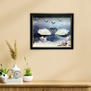 Swan Couple Art Wall Frame – Premium HD Print | Size: 20×24 inches (50×60 cm) each