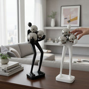 Modern Decorative Ball Holder Sculpture – Resin Figurine (Size: 30×8×7 cm)