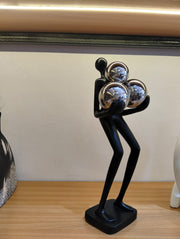 Modern Decorative Ball Holder Sculpture – Resin Figurine (Size: 30×8×7 cm)