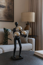 Modern Decorative Ball Holder Sculpture – Resin Figurine (Size: 30×8×7 cm)