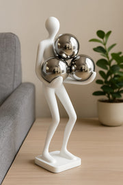Modern Decorative Ball Holder Sculpture – Resin Figurine (Size: 30×8×7 cm)