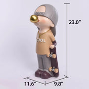 Cool Boy Skateboard Resin Showpiece – 23×11.6×9.8 inches – Modern Home Decor Statue