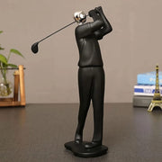 Modern Golf Man Resin Sculpture – Black & White Variant | 28cm Height | Premium Decor Figurine