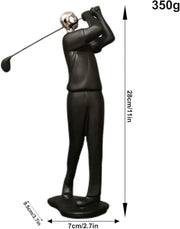 Modern Golf Man Resin Sculpture – Black & White Variant | 28cm Height | Premium Decor Figurine