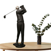 Modern Golf Man Resin Sculpture – Black & White Variant | 28cm Height | Premium Decor Figurine