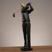 Modern Golf Man Resin Sculpture – Black & White Variant | 28cm Height | Premium Decor Figurine