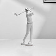 Modern Golf Man Resin Sculpture – Black & White Variant | 28cm Height | Premium Decor Figurine
