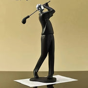 Modern Golf Man Resin Sculpture – Black & White Variant | 28cm Height | Premium Decor Figurine