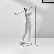 Modern Golf Man Resin Sculpture – Black & White Variant | 28cm Height | Premium Decor Figurine