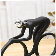 Modern Cyclist Sculpture – 10×15cm Black Resin Cycling Statue | Modern Sports Decor Showpiece