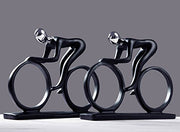 Modern Cyclist Sculpture – 10×15cm Black Resin Cycling Statue | Modern Sports Decor Showpiece