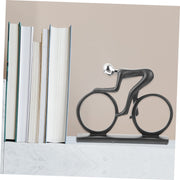 Modern Cyclist Sculpture – 10×15cm Black Resin Cycling Statue | Modern Sports Decor Showpiece