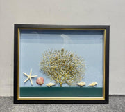 Golden Deer & Coastal Trees Shadow Box Wall Art | (20×24 inches Each)