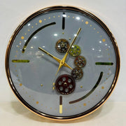 Luxury Modern Moving Gear Wall Clock with Glass Dial | Gold Accents | 1.5 × 1.5 ft