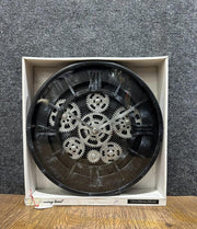 Luxury Moving Gear Wall Clock | Industrial Roman Dial Design | 12 × 12 Inches