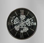 Luxury Moving Gear Wall Clock | Industrial Roman Dial Design | 12 × 12 Inches