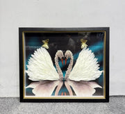 Swan Couple Art Wall Frame – Premium HD Print | Size: 20×24 inches (50×60 cm) each