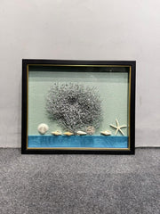 Golden Deer & Coastal Trees Shadow Box Wall Art | (20×24 inches Each)