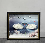 Swan Couple Art Wall Frame – Premium HD Print | Size: 20×24 inches (50×60 cm) each