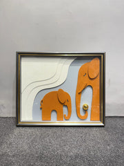 Elephant Family Shadow Box Painting Set – 20×24 inches (Each) –