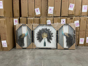 Peacock Elegance Shadow Box Frame Set (1.5×2ft / 2×2ft / 1.5×2ft) – Set of 3