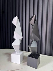 Modern Geometric Abstract Statue | 12×30 cm | Resin Table Decor