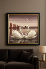 Luxury Shadow Box Wall Art  – Tree, Swan & Coral Design (20×24 inches each)