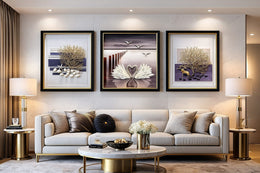 Luxury Shadow Box Wall Art  – Tree, Swan & Coral Design (20×24 inches each)