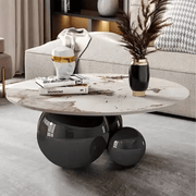 Modern Imported Table Top Coffee Table with Gold Spherical Base