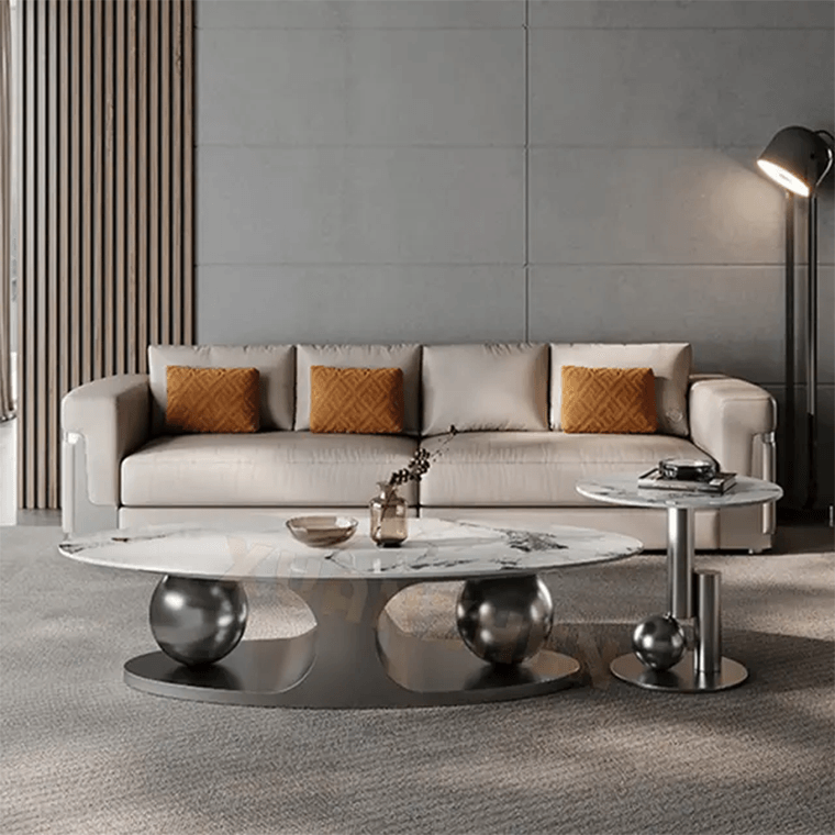Modern and Luxurious Oval Shape Centre Table Set – Decorporium