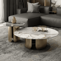 Modern coffee table set with Round base