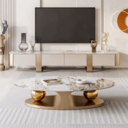 Modern and Luxurious Oval Shape Centre Table Set