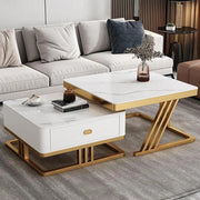 Luxury Nested Center Table Set – 30×30×17 / 24×24×19 Inches (Stainless Steel, Premium Finish)