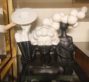 Creative Modern Face Planter Statue – 11 x 5 Inch | Elegant White Home Decor Showpiece