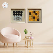 Geometric Duo – Shadow Box Wall Art (40×40 cm, Glass Frame )