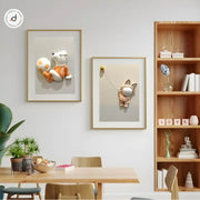 Elegant Open Shadow Box Painting – Premium Aluminum Frame Wall Décor